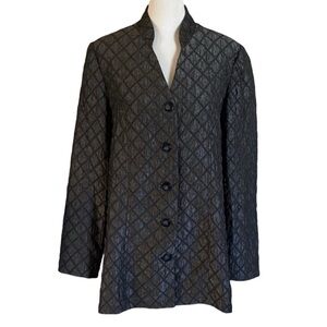 Coldwater Creek Chic Dark Gray Quilted Jacket. Size 8. Button-Up.